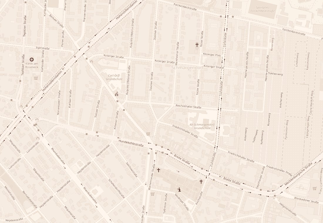 Stadtplan von Schmargendorf mit Markierung an der Reichenhaller Straße 7